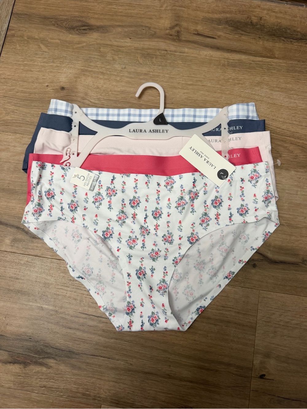 Laura Ashley Girls' Floral & Solid Briefs - Pink, Navy, White